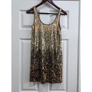 Express Ombre Gold/Bronze Sequin Sleeveless Dress, Size Small